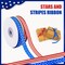 2 Rolls 50 Yards Patriotic Grosgrain Ribbon – 3/8" Red, White & Blue Stars and Stripes Ribbon for 4th of July, Memorial Day, Independence Day & DIY Crafts